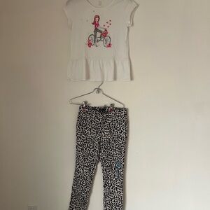 Kids White and Black pants set
